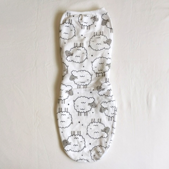 simple joys by carter's neutral sheep velcro swaddle blanket sleepsack 0-3 month - Picture 7 of 8